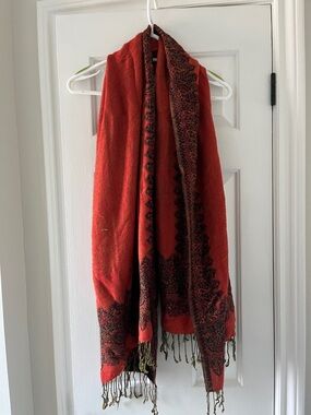Burnt Orange Double Sided Fringe Scarf